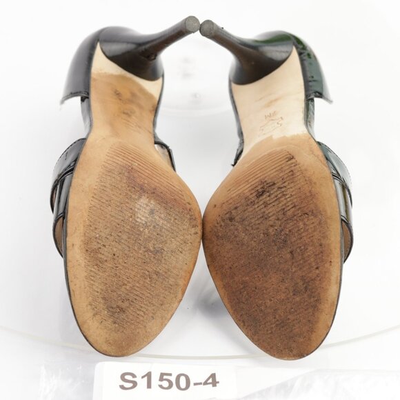 MIchael Kors Womens Sandals Size 7 Black Patent Strappy D'Orsay Heel Dress Shoes - Picture 8 of 12